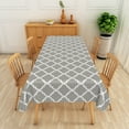 thumbnail image 5 of Nanqianyi Grey Tablecloth Rectangle 54" x 72", White Geometric Pattern Printed, Waterproof Table Cloth for Kitchen Dining Tabletop, 5 of 6