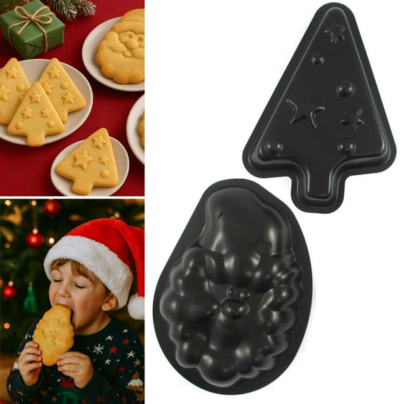 Christmas Tree Baking Pan Mold Metal Cookie Cutter Mini Cake Pan Holiday Party !