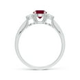 thumbnail image 2 of Angara Natural 0.6 Ct. Ruby with Diamond Classic Ring in 14K White Gold for Women (Ring Size: 11.5), 2 of 10