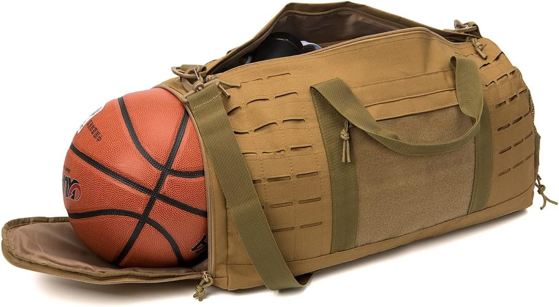 favastee 40L Military Tactical Duffle Bag For Men Sport Gym Fitness Tote Travel Training Workout With Shoe Compartment Basketball Football Weekender