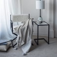 thumbnail image 5 of A&B Home Throw Blanket - Beige and White Stripe Woven Cotton Blend Blanket, 50" x 60", 5 of 9