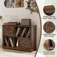 thumbnail image 6 of LELELINKY Record Player Stand, Mid Century Turntable Table with Record Storage, Vinyl Record Storage Cabinet, Brown, 6 of 7