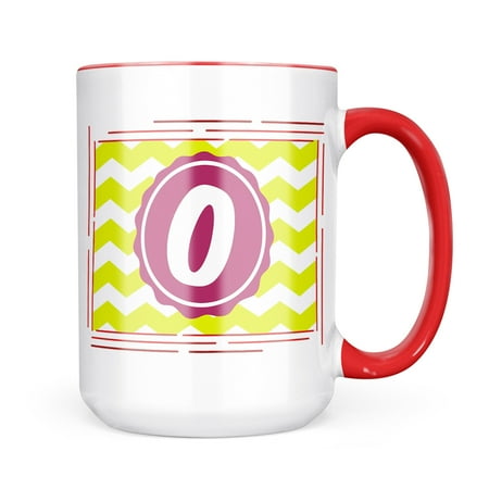 

Neonblond Monogram O Lime Green Chevron Mug gift for Coffee Tea lovers