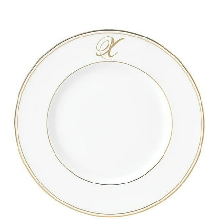 Lenox 870096 9 in. dia. Federal Gold Monogram Script DW Accent Plate - X