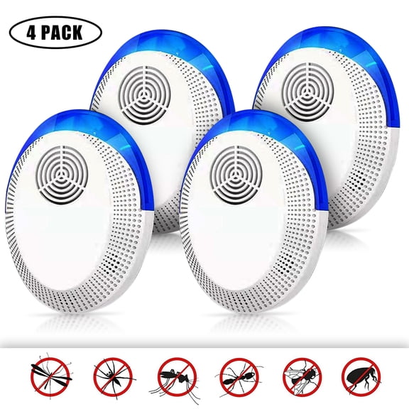 Ultrasonic Pest Repeller 4 Pack, 2021 Upgrade Electronic Indoor Insects & Rodents Repellent Plug in for Mice, Bats, Spiders, Ants, Mosquitoes, Bees, Safe for Human and Pet