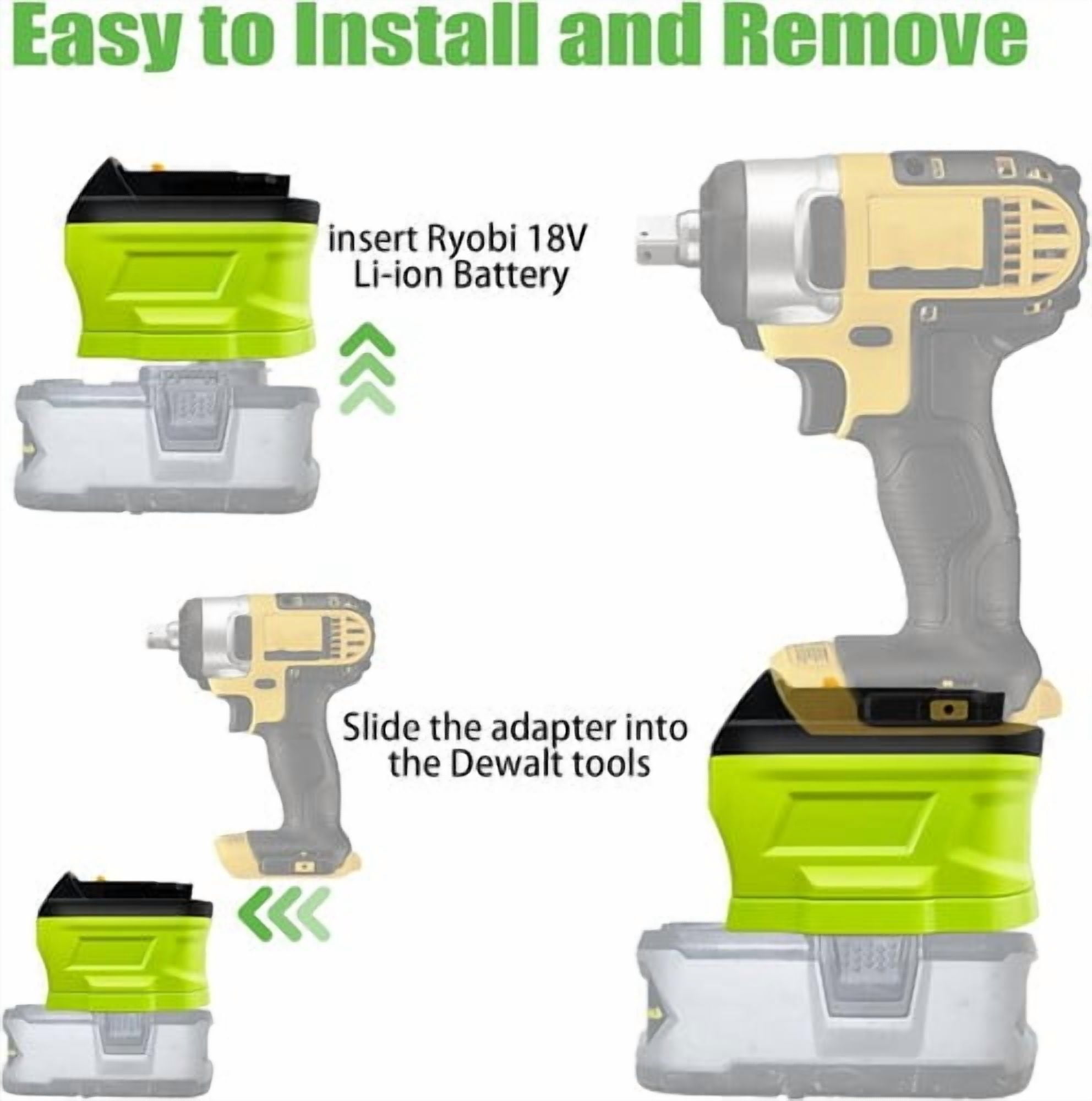 Battery Adapter for 18v Ryobi 18v  Li-ion Battery Convert to dewalt 18V 20v max BatteryDCB200
