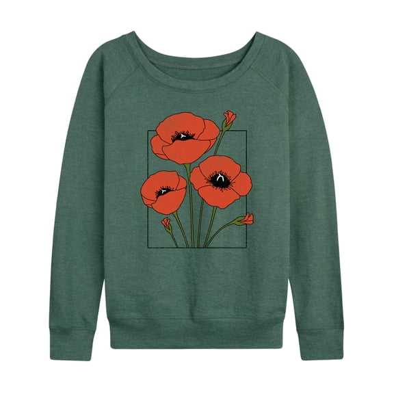 Instant Message - Spring Lightweight French Terry Wide Neck Long Sleeve Graphic Shirt