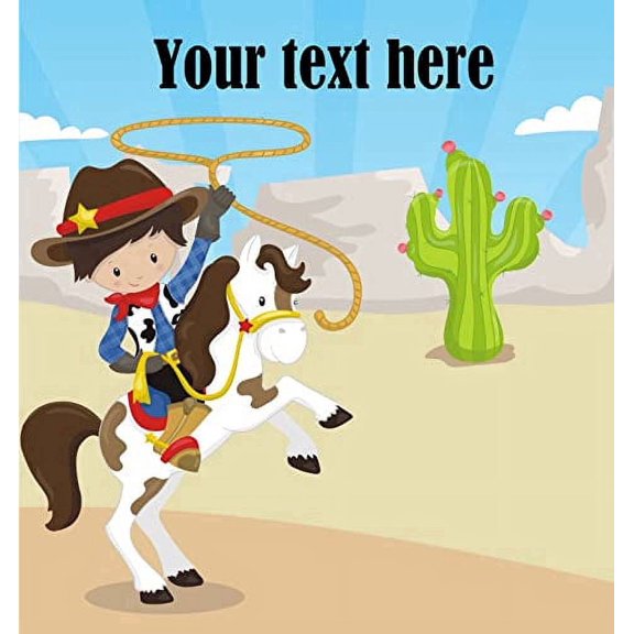 Cowboy Edible Image Icing Cake Topper for Quarter Sheet Cake, by TNCT