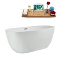 thumbnail image 2 of 67" Streamline N3301BNK Soaking Freestanding Tub and Tray With Internal Drain in Brushed Nickel, 2 of 10