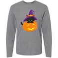 thumbnail image 3 of Inktastic Black Cat, Pumpkin, Cat With Witch Hat, Halloween Long Sleeve T-Shirt, 3 of 5