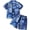 Denim Blue, variant on HWJAD 6M-3Y Toddler Boys Denim Print Outfit Kids Short Sleeve Button Down Shirt & Shorts Set Infant Baby Boy Summer Clothes