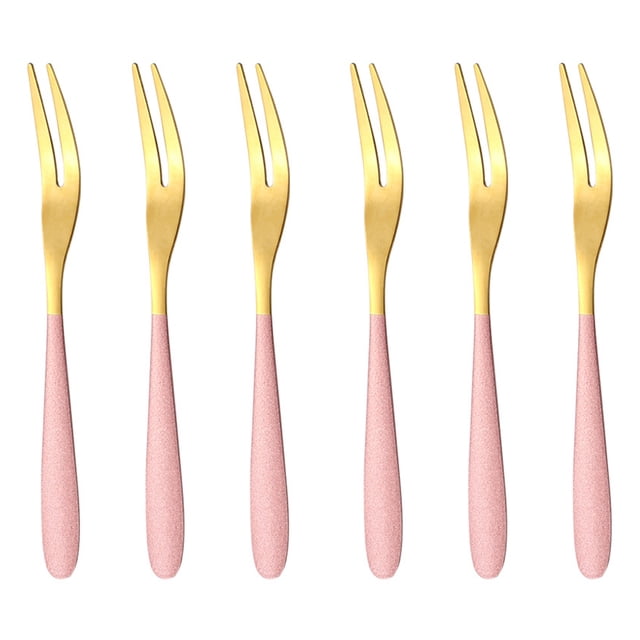 6Pcs Forks, Mini Forks for Oyster and Shellfish, Appetizers Tasting Forks, Cocktail Fruit Forks