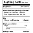 thumbnail image 2 of Simba Lighting Halogen GU10 120V 35W Bulbs MR16 Reflector with Cover Glass 6-Pack, 2 of 9