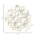 thumbnail image 3 of Sagebrook Home Metal, 38x39 Wall Accent with Mirrors, Gold, 3 of 5