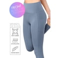 thumbnail image 5 of Made by Johnny Women's Peached Front Seamless Leggings with Side Pocket Full-Length Yoga Pants L STEEL_BLUE, 5 of 6
