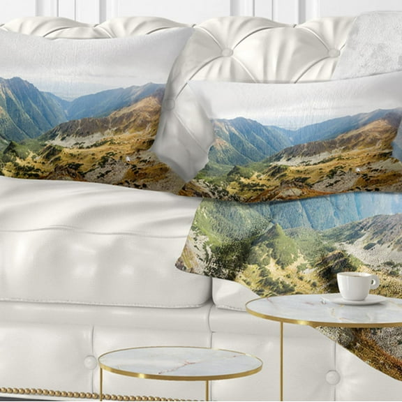 Designart Mountains from Ostry Peak Tatras - Landscape Printed Throw Pillow - 12x20