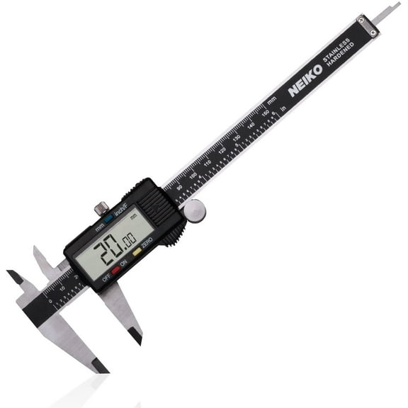 NEIKO 01407A Electronic Digital Caliper Measuring Tool, 0-6 Inches Stainless Steel Construction with Large LCD Screen Quick Change Button for Inch Fraction Millimeter Conversions, Digital Caliper Me