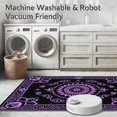 thumbnail image 5 of ODIKA 5'x7' Machine Washable Non-Slip Area Rug, Medallion with Intricate Symmetrical Lotus Motifs High Traffic Rug, Black, 551244, 5 of 7