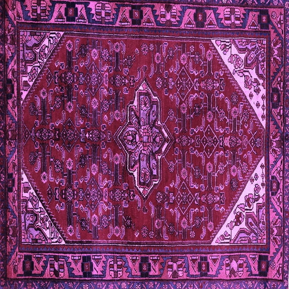 Ahgly Company Indoor Square Persian Purple Traditional Area Rugs, 4' Square