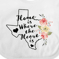 thumbnail image 4 of Inktastic Texas Home is Where The Heart is with Watercolor Floral Girls Baby Bib, 4 of 4