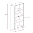 thumbnail image 4 of CorLiving Quadra 4-Tier Engineered Wood Adult Bookcase with 3 Adjustable Shelves, 4 of 4