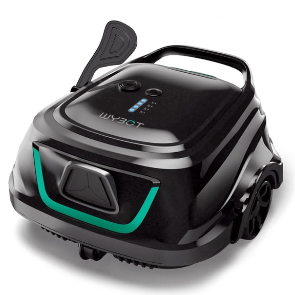 WYBOT A1 Cordless Robotic Pool Cleaner, Automatic Pool Vacuum for Above Ground Pools with 120 Mins, Double Filters, LED Indicator, Charge in 2.5H, 4 Cleaning Modes, Black & Green