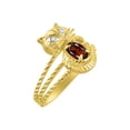 thumbnail image 3 of *RYLOS Simply Fun CAT Garnet & Diamond Ring - January Birthstone. Great Ring for Pinky, Middle or Pointer Finger.*, 3 of 4