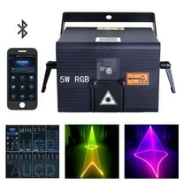 Pro Android / iOS APP Bluetooth Control 5W RGB Animation Scan Beam Projector La ser Lights ILDA DMX512 For DJ Disco Party Show Stage Lighting