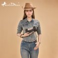 thumbnail image 3 of Montana West Wristlet Wallet for Women Western Floral Tooled Cowhide Large Trifold Purse with ID Window, Black, 3 of 7