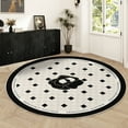 thumbnail image 5 of Summer Savings! Outoloxit Large Round Area Rug for Living Room Bedroom, Non-Slip Rugs for Kids Room, Background Washable Carpet Floor Mat for Home Nursery Room Decor, Black B, 5 of 5