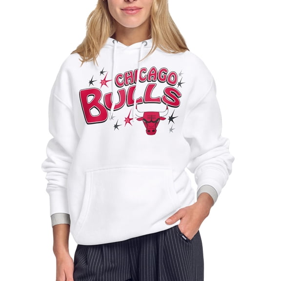 Women's Starter White Chicago Bulls Fireworks Fleece Hoodie