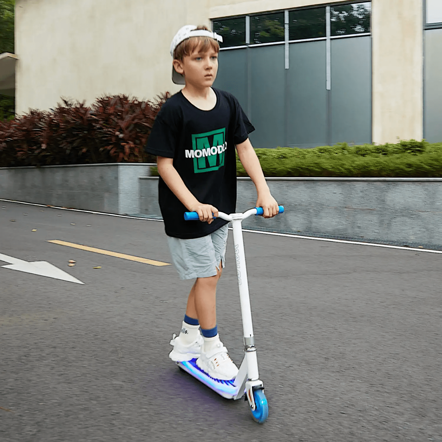 GOTRAX SCOUT Kids Electric Scooter for Ages 4-7, 5" Flash Wheel Foldable Kick Scooter Unisex,Green