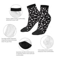 thumbnail image 3 of Uemuo Black White Leaves Printed Crew Socks, Moisture-Wicking Socks, Athletic Socks for Men Breathable Cushion Socks Casual Sport Socks for Running Traveling, 3 of 6