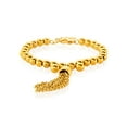 thumbnail image 3 of ELYA Jewelry Women's Dangling Tassel Beaded Gold Plated Steel Bracelet (6mm) - 6.5", 3 of 4