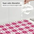 thumbnail image 3 of Uemuo Plaid Heart Pattern Dish Drying Mat,16*18 inch Absorbent Dish Drainer Kitchen Counter,Large Size Dish Drying Pad for Countertops,Sinks,Draining Racks, 3 of 6