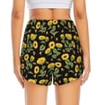 thumbnail image 2 of Lsque Bees and Sunflowers Printed Women's Running Shorts with Liner Pockets,Elastic Quick Dry Workout Athletic Gym Yoga Shorts,Womens High Waist Shorts-Small, 2 of 9