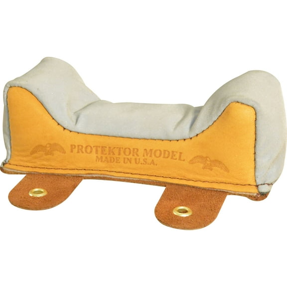 Protektor Super Slick Silver Wide Owl Ear Front Shooting Rest Bag Leather Tan Filled