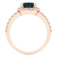 thumbnail image 4 of 2.78ct oval cut natural london blue topaz 14k rose gold halo Bridal Wedding Engagement Promise Anniversary Ring for Women size 8.25, 4 of 7