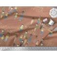 thumbnail image 3 of Soimoi Brown polyester Crepe Fabric Human Group Printed Craft Fabric by the Yard 42 Inch Wide, 3 of 3