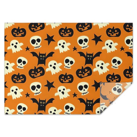 Spooky Icons Halloween Pattern Rectangle Tablecloth 60"x84",Waterproof Polyester Rectangle Table Cloth, Wipeable Spillproof Polyester Tablecloth for Dining, Camping, Indoor and Outdoor