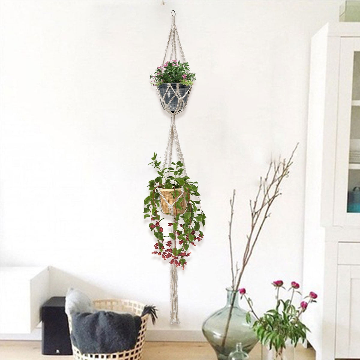 kitwin Plant Hangers Hanging Planter Basket with Hooks DIY Plant