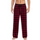 thumbnail image 4 of Pantalones de pijama largos para hombre, informales, con estampado a cuadros, holgados, deportivos, elásticos, rectos, vintage, con bolsillos, 4 of 6