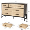 thumbnail image 2 of Garvee 52" Wide 7-Drawer Dresser, Wooden Chest of Drawers for Bedroom & Closet, Natural, 2 of 10