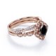 thumbnail image 5 of JeenMata Anillo Nupcial con Diseño Floral Milgrain Art Déco de 1,5 Quilates en Forma Redonda, Creado en Laboratorio, con Pavé Cruzado de Moissanita y Diamantes Negros Engastados en Plata, 5 of 6