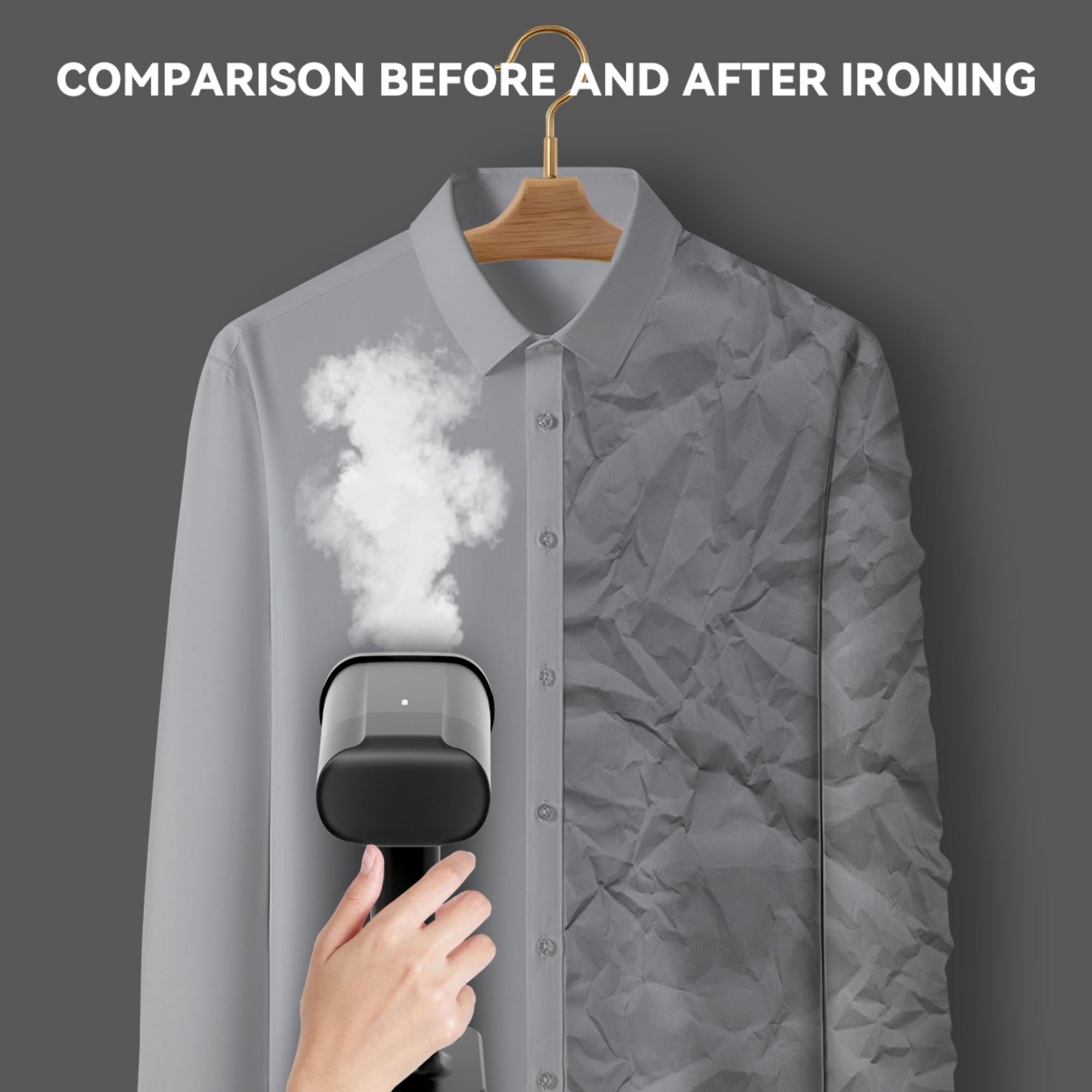 INSMART Travel Steamer for Clothes,1300W Travel Size Garment Steamer,Horizontal & Vertical Steaming with 170mL Water Tank, Steamer & Iron 2-in-1, 3 Steam Modes for Home, Office & Travel