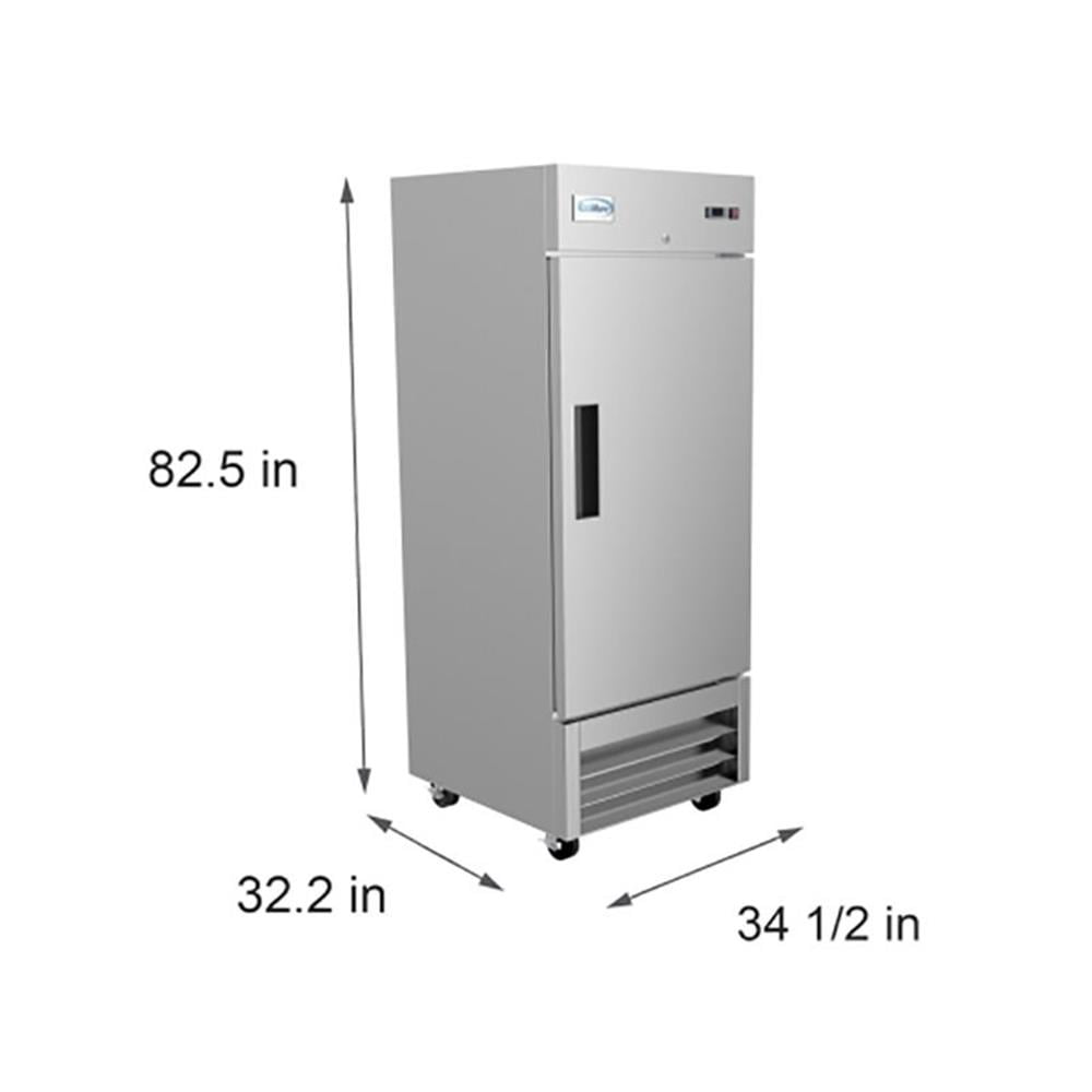 Pemberly Row 29" 1 Door Stainless Steel Upright Reach-In Freezer in Silver