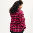 thumbnail image 2 of Plus Size Croft & Barrow® The Extra Soft Plaid Flannel Shirt Color: Lavender Fall Plaid Size: 0X, 2 of 4