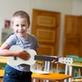 thumbnail image 4 of Mini guitarra acústica de 21 pulgadas, instrumento musical, artesanía de madera para niños principiantes (blanco), 4 of 6