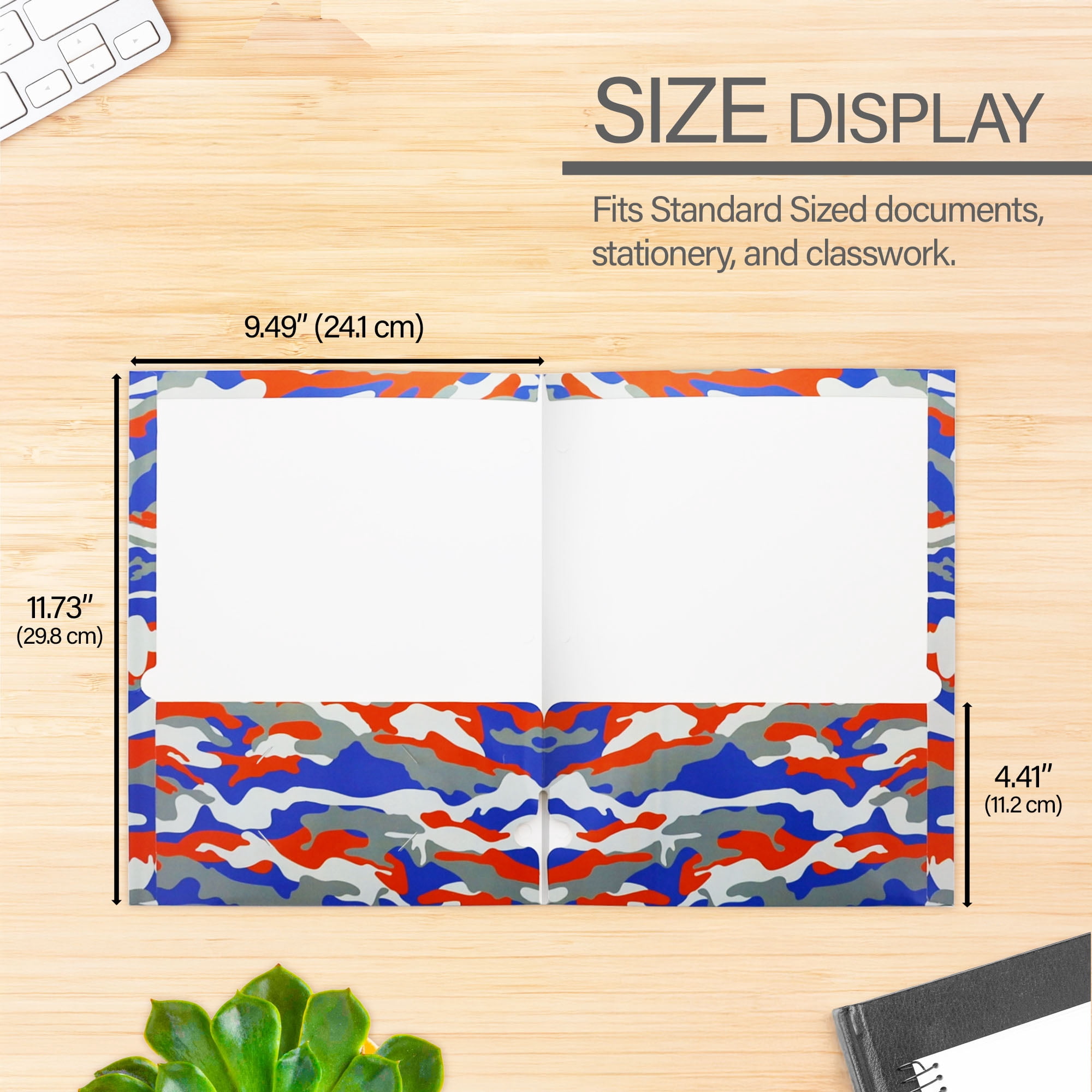 BAZIC 2 Pockets Paper Folder, Camouflage Portfolio, Document Folders, 6-Pack