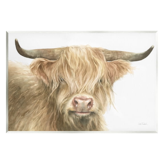 Stupell Industries Longhorn Cattle Painting Animals & Insects Painting Unframed Art Print Wall Art, 19 x 13
